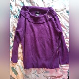 Women's Cowl Neck Sweater - Rich Purple